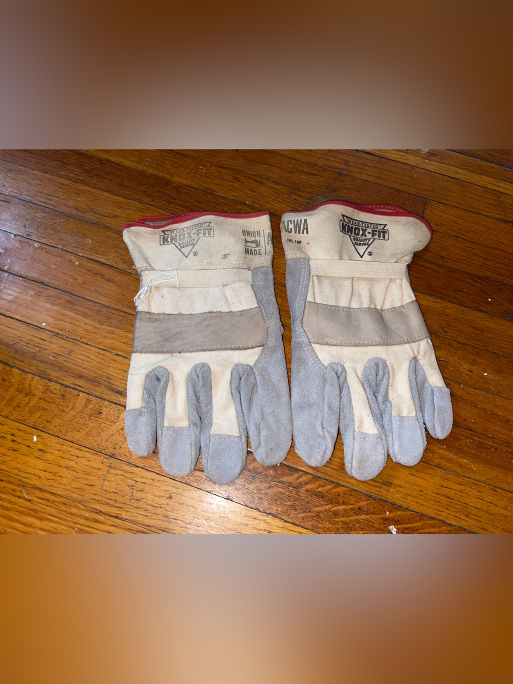Vintage Unisex Knox-Fit Union Made ACWA Work Gloves